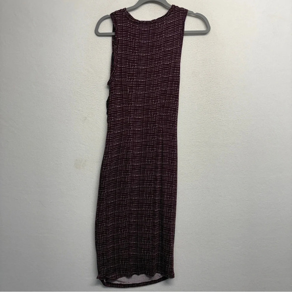 Loft Midi Tank Dress Wine Red Purple XS Stretchy Lined - Picture 2 of 7